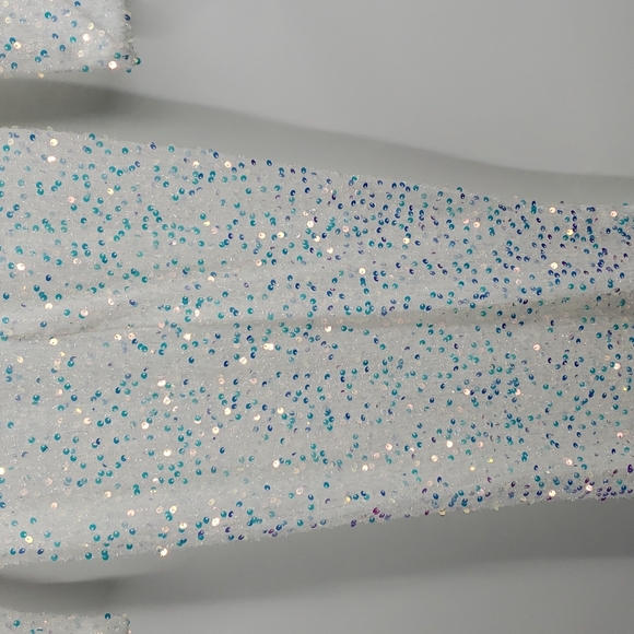 Miss ord sequinned white dress size medium fits XS - Picture 4 of 4
